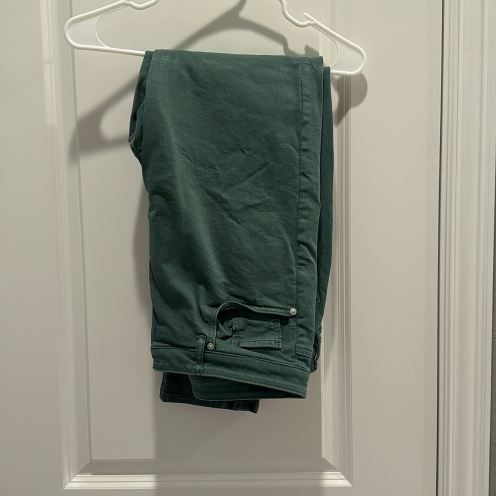 Green skinny jeans by LOFT